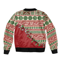 Fiji Marau na Kerisimasi Bomber Jacket Red Tagimoucia Tapa Masi Tribal - Polynesian Pride