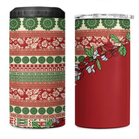 Fiji Marau na Kerisimasi 4 in 1 Can Cooler Tumbler Red Tagimoucia Tapa Masi Tribal LT9 One Size: 16 oz Red - Polynesian Pride