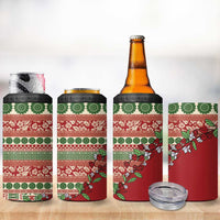 Fiji Marau na Kerisimasi 4 in 1 Can Cooler Tumbler Red Tagimoucia Tapa Masi Tribal LT9 - Polynesian Pride