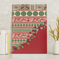 Fiji Marau na Kerisimasi Canvas Wall Art Red Tagimoucia Tapa Masi Tribal - Polynesian Pride