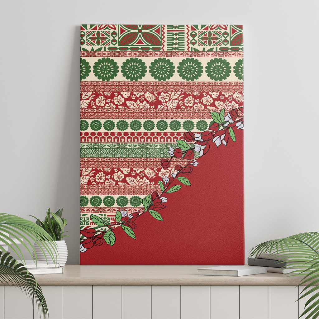 Fiji Marau na Kerisimasi Canvas Wall Art Red Tagimoucia Tapa Masi Tribal - Polynesian Pride