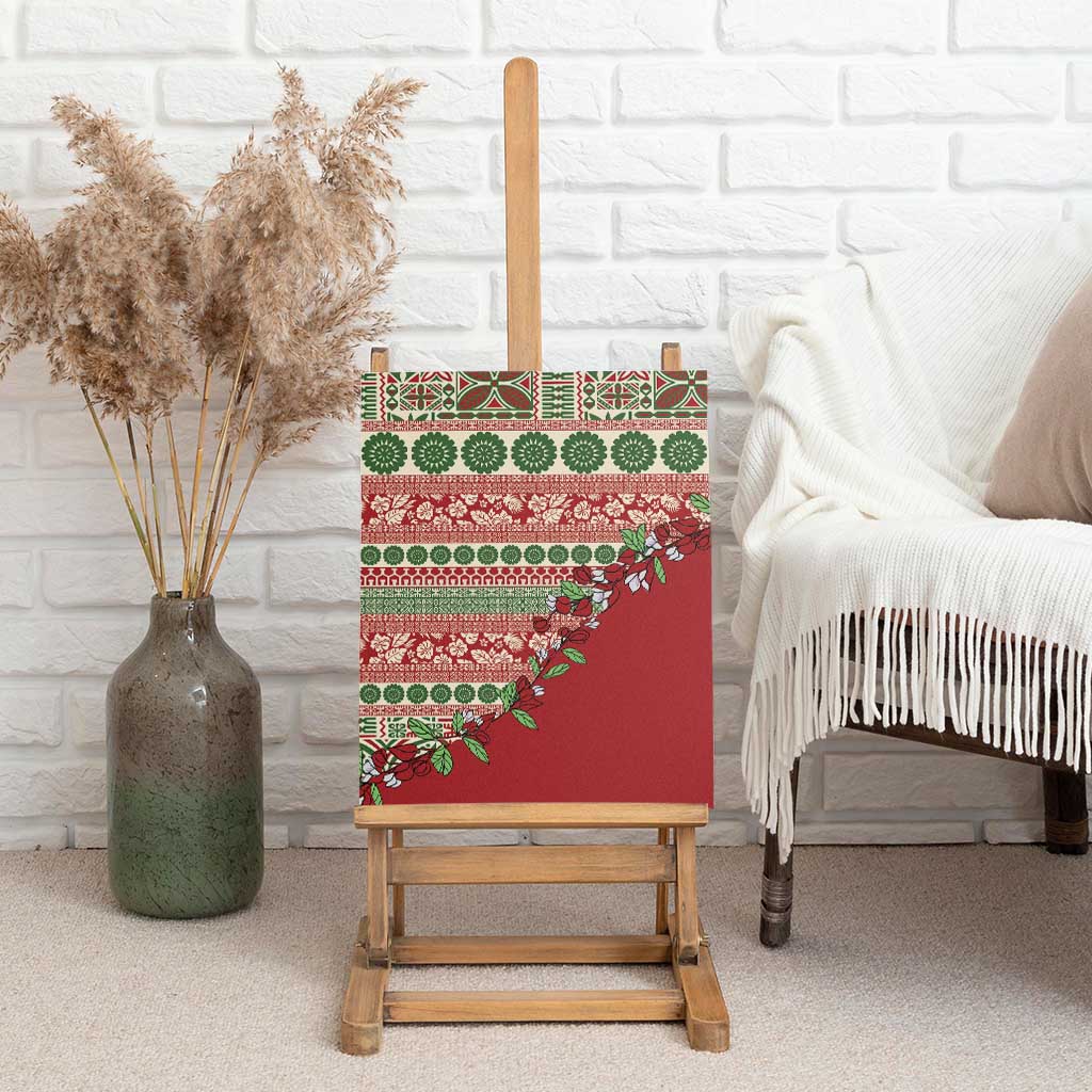 Fiji Marau na Kerisimasi Canvas Wall Art Red Tagimoucia Tapa Masi Tribal - Polynesian Pride