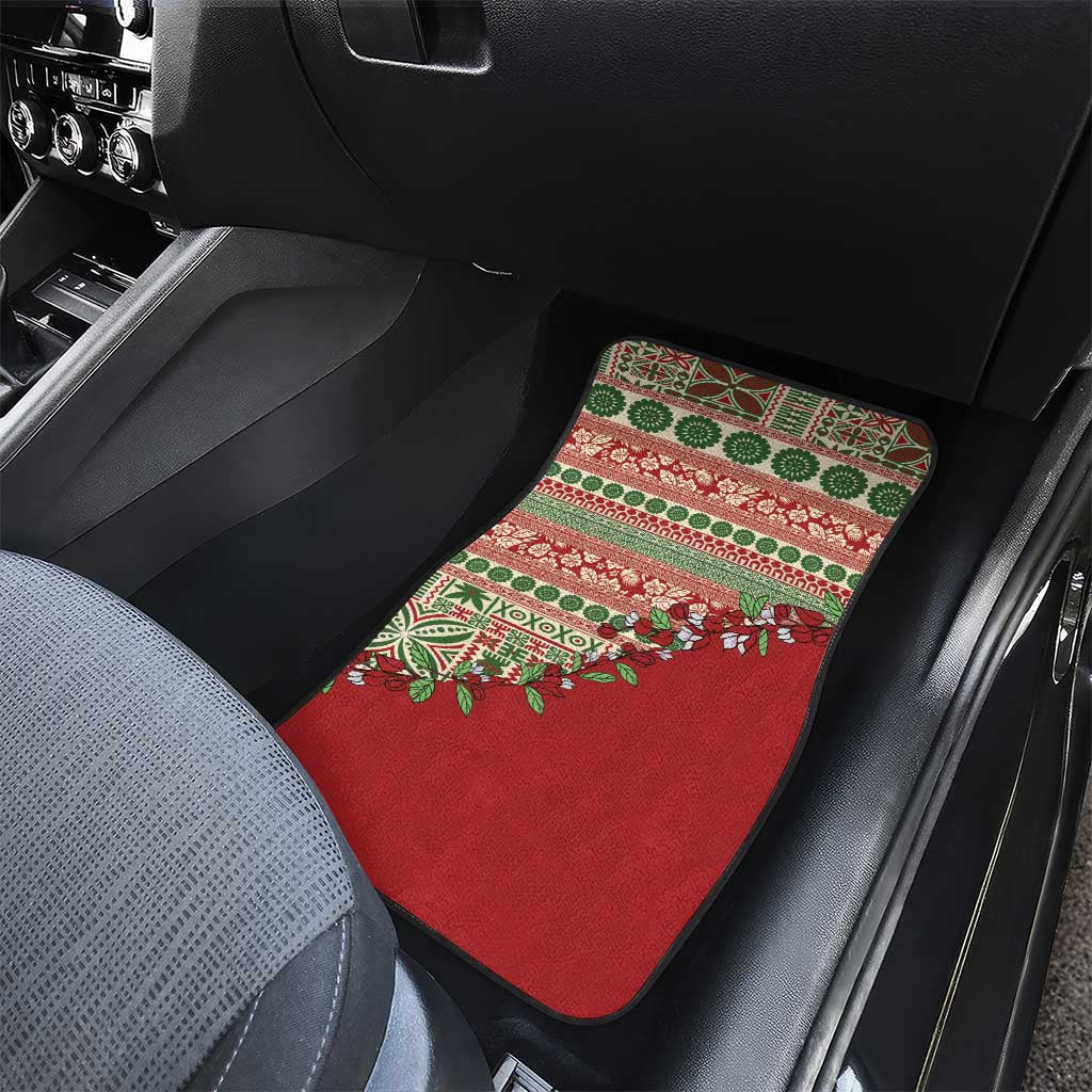 Fiji Marau na Kerisimasi Car Mats Red Tagimoucia Tapa Masi Tribal - Polynesian Pride