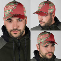 Fiji Marau na Kerisimasi Classic Cap Red Tagimoucia Tapa Masi Tribal - Polynesian Pride