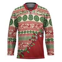 Fiji Marau na Kerisimasi Hockey Jersey Red Tagimoucia Tapa Masi Tribal - Polynesian Pride