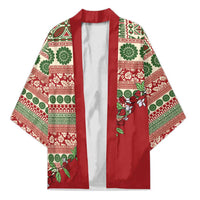 Fiji Marau na Kerisimasi Kimono Red Tagimoucia Tapa Masi Tribal - Polynesian Pride