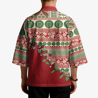 Fiji Marau na Kerisimasi Kimono Red Tagimoucia Tapa Masi Tribal - Polynesian Pride