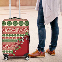 Fiji Marau na Kerisimasi Luggage Cover Red Tagimoucia Tapa Masi Tribal - Polynesian Pride