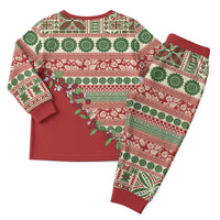 Fiji Marau na Kerisimasi Christmas Pajama Set Red Tagimoucia Tapa Masi Tribal - Polynesian Pride