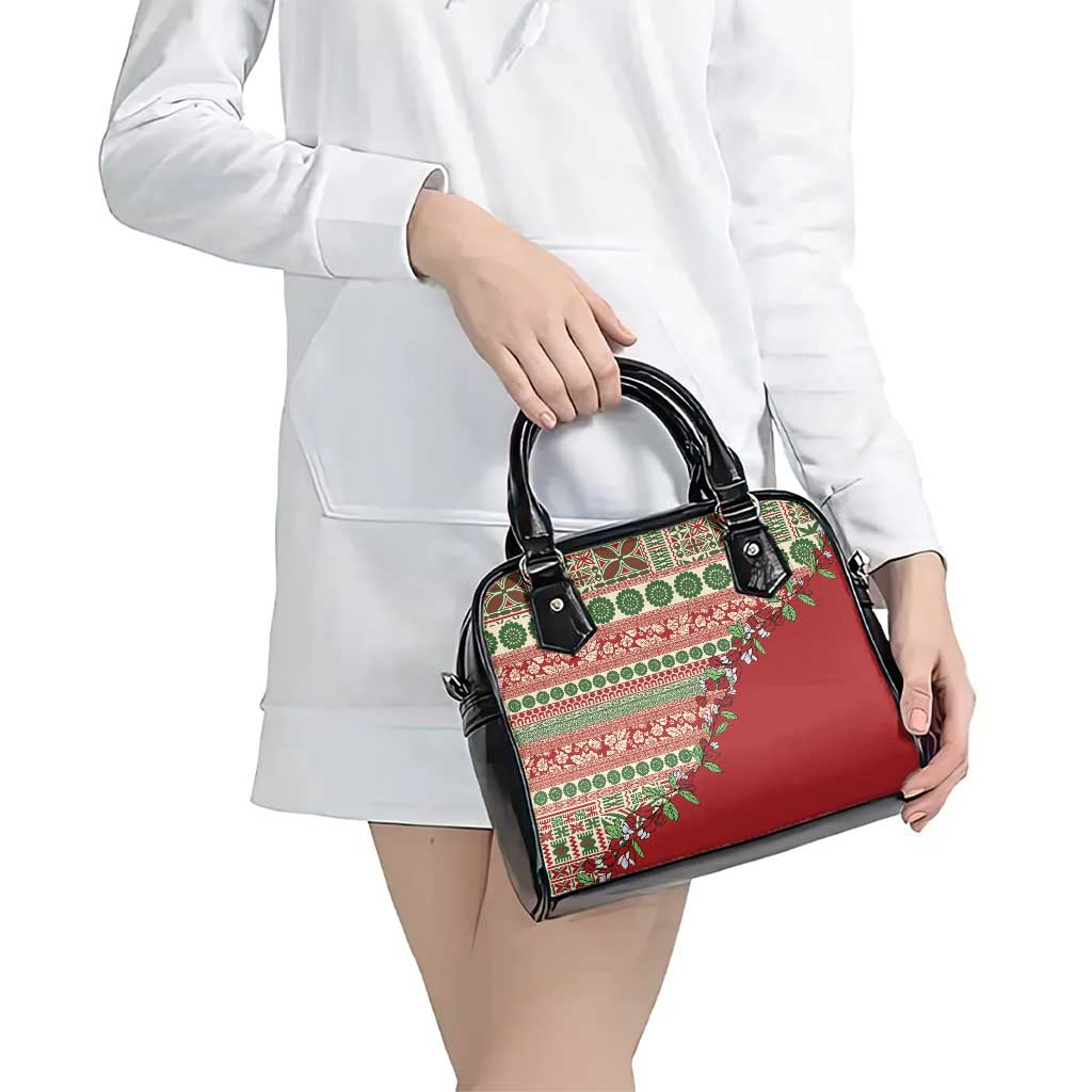 Fiji Marau na Kerisimasi Shoulder Handbag Red Tagimoucia Tapa Masi Tribal - Polynesian Pride