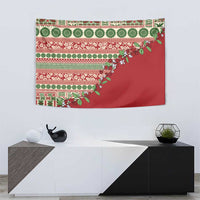 Fiji Marau na Kerisimasi Tapestry Red Tagimoucia Tapa Masi Tribal - Polynesian Pride