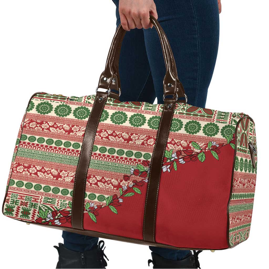 Fiji Marau na Kerisimasi Travel Bag Red Tagimoucia Tapa Masi Tribal - Polynesian Pride