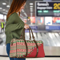 Fiji Marau na Kerisimasi Travel Bag Red Tagimoucia Tapa Masi Tribal - Polynesian Pride