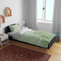 Fiji Marau na Kerisimasi Bedding Set Sage Green Tagimoucia Tapa Masi Tribal - Polynesian Pride