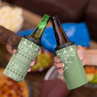Fiji Marau na Kerisimasi 4 in 1 Can Cooler Tumbler Sage Green Tagimoucia Tapa Masi Tribal LT9 - Polynesian Pride