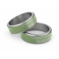 Fiji Marau na Kerisimasi Classic Ring Sage Green Tagimoucia Tapa Masi Tribal LT9 Sliver Green - Polynesian Pride