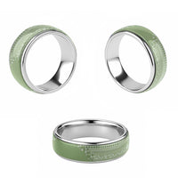 Fiji Marau na Kerisimasi Classic Ring Sage Green Tagimoucia Tapa Masi Tribal LT9 - Polynesian Pride