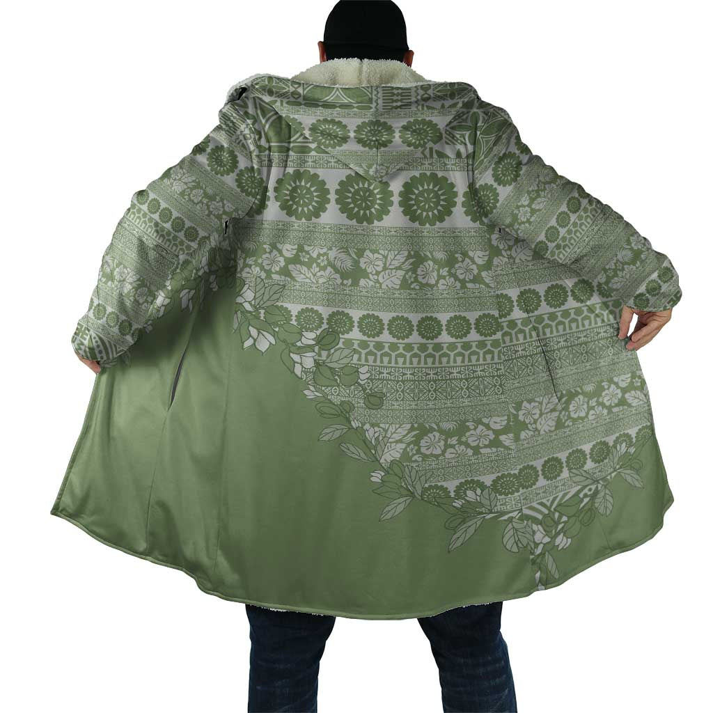 Fiji Marau na Kerisimasi Cloak Sage Green Tagimoucia Tapa Masi Tribal - Polynesian Pride