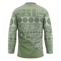 Fiji Marau na Kerisimasi Hockey Jersey Sage Green Tagimoucia Tapa Masi Tribal - Polynesian Pride