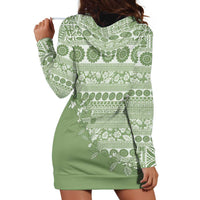 Fiji Marau na Kerisimasi Hoodie Dress Sage Green Tagimoucia Tapa Masi Tribal LT9 - Polynesian Pride