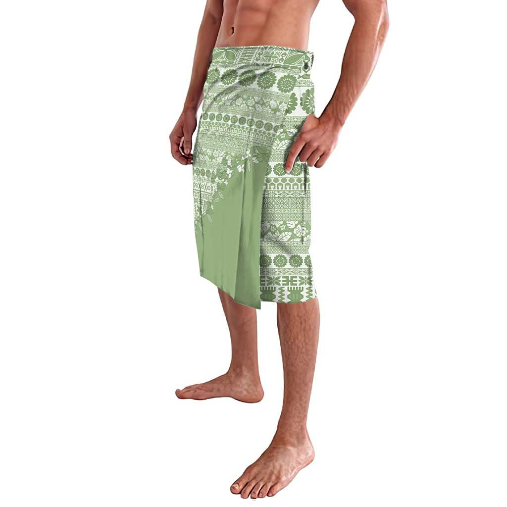 Fiji Marau na Kerisimasi Lavalava Sage Green Tagimoucia Tapa Masi Tribal - Polynesian Pride