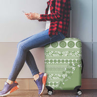 Fiji Marau na Kerisimasi Luggage Cover Sage Green Tagimoucia Tapa Masi Tribal - Polynesian Pride