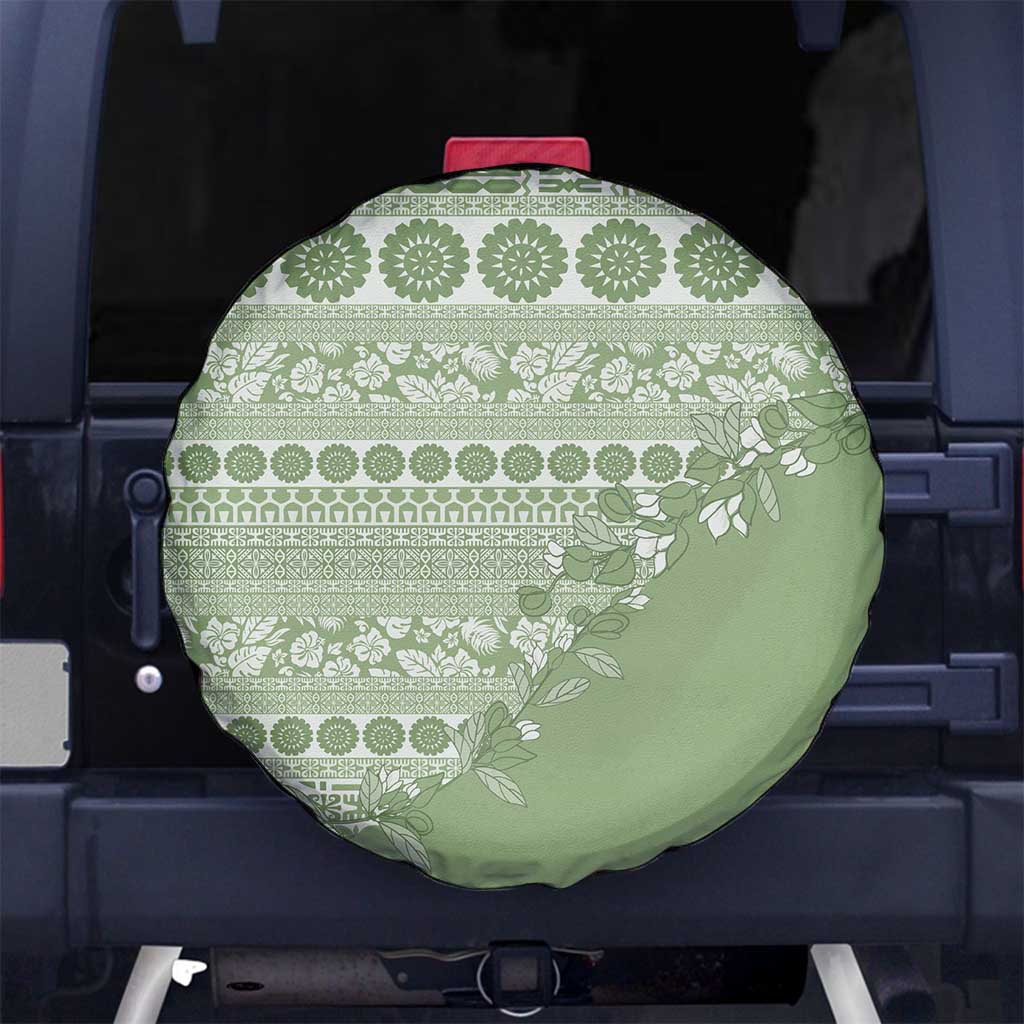 Fiji Marau na Kerisimasi Spare Tire Cover Sage Green Tagimoucia Tapa Masi Tribal LT9 No hole Green - Polynesian Pride