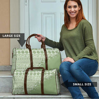 Fiji Marau na Kerisimasi Travel Bag Sage Green Tagimoucia Tapa Masi Tribal - Polynesian Pride