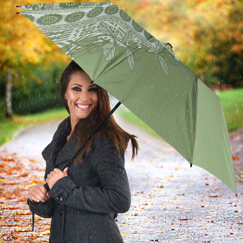 Fiji Marau na Kerisimasi Umbrella Sage Green Tagimoucia Tapa Masi Tribal - Polynesian Pride