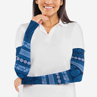 Fiji Marau na Kerisimasi Arm Sleeves Blue Tapa Masi Inspired Christmas - Polynesian Pride