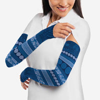 Fiji Marau na Kerisimasi Arm Sleeves Blue Tapa Masi Inspired Christmas - Polynesian Pride
