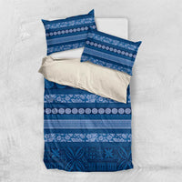 Fiji Marau na Kerisimasi Bedding Set Blue Tapa Masi Inspired Christmas - Polynesian Pride