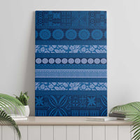 Fiji Marau na Kerisimasi Canvas Wall Art Blue Tapa Masi Inspired Christmas LT9 - Polynesian Pride