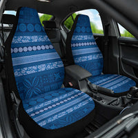 Fiji Marau na Kerisimasi Car Seat Cover Blue Tapa Masi Inspired Christmas LT9 One Size Blue - Polynesian Pride