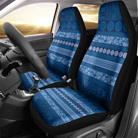 Fiji Marau na Kerisimasi Car Seat Cover Blue Tapa Masi Inspired Christmas LT9 - Polynesian Pride