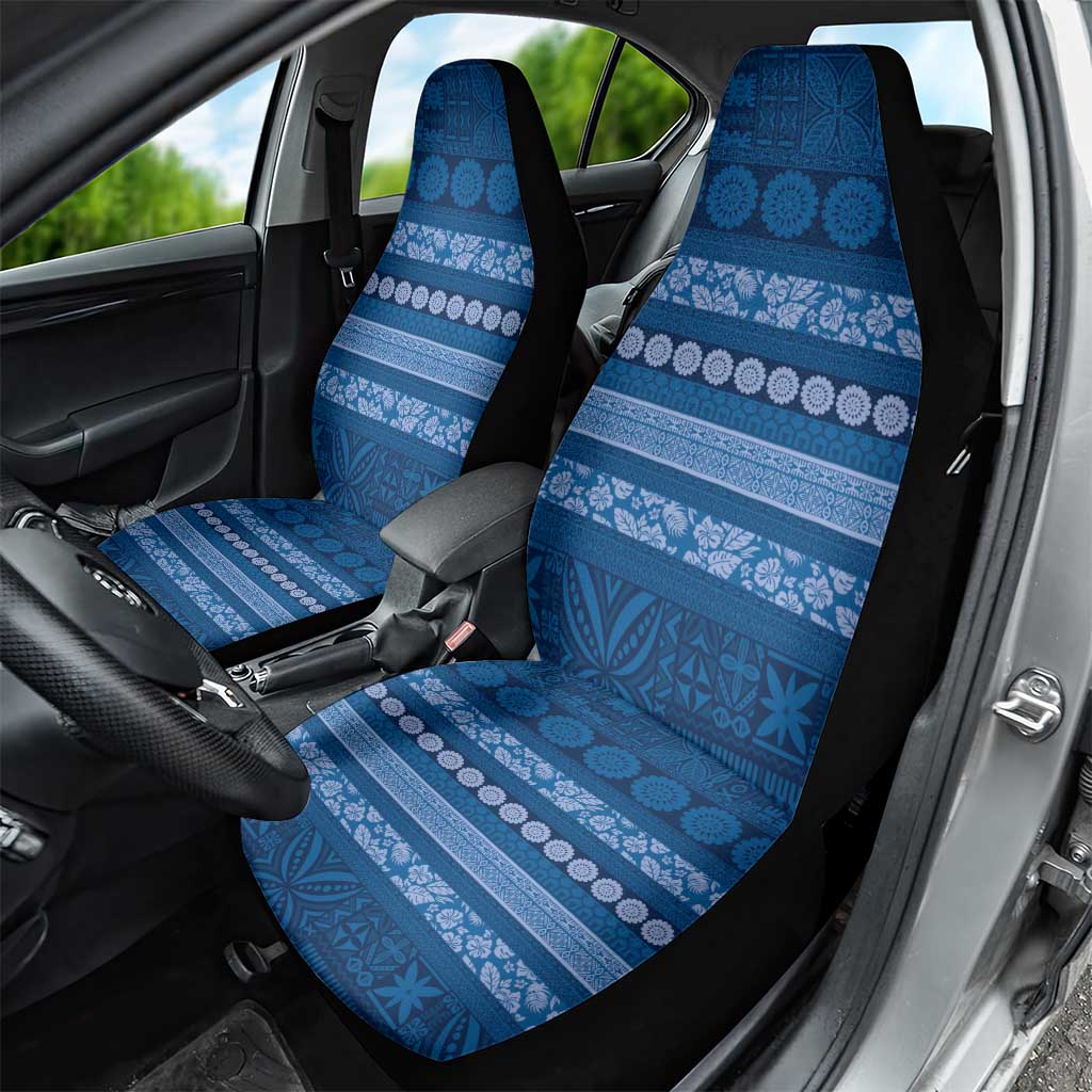 Fiji Marau na Kerisimasi Car Seat Cover Blue Tapa Masi Inspired Christmas LT9 - Polynesian Pride