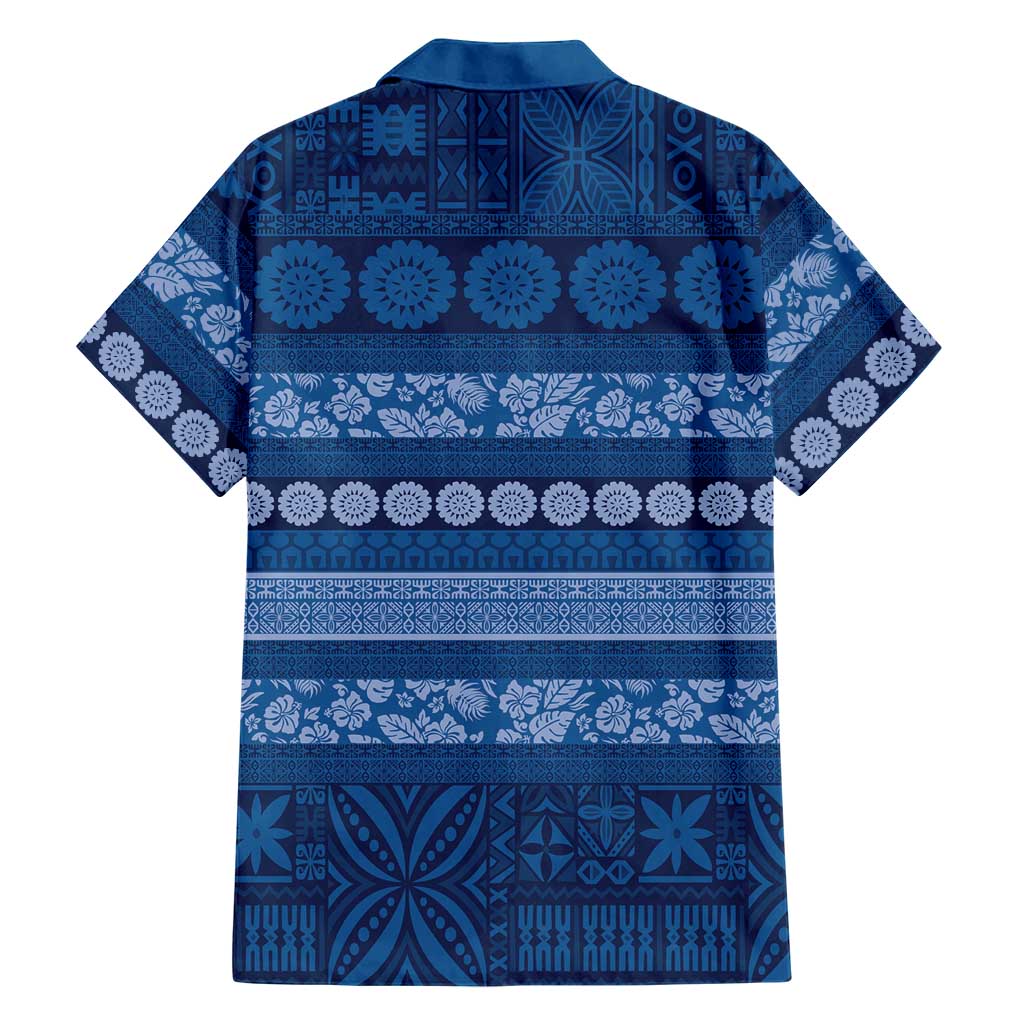 Fiji Marau na Kerisimasi Family Matching Mermaid Dress and Hawaiian Shirt Blue Tapa Masi Inspired Christmas LT9 - Polynesian Pride