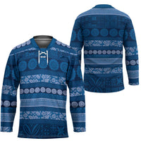 Fiji Marau na Kerisimasi Hockey Jersey Blue Tapa Masi Inspired Christmas - Polynesian Pride