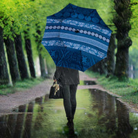 Fiji Marau na Kerisimasi Umbrella Blue Tapa Masi Inspired Christmas - Polynesian Pride