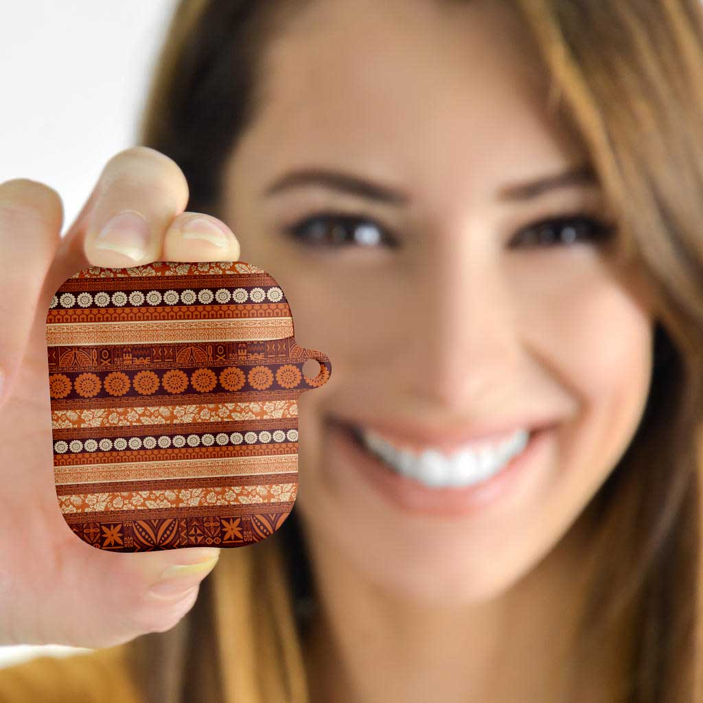Fiji Marau na Kerisimasi AirPods Case Gold Tapa Masi Inspired Christmas - Polynesian Pride