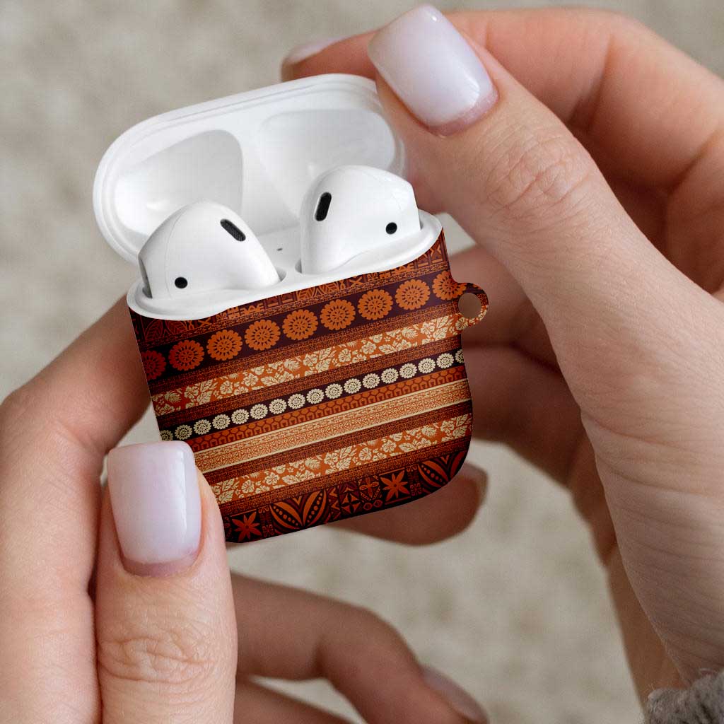 Fiji Marau na Kerisimasi AirPods Case Gold Tapa Masi Inspired Christmas - Polynesian Pride