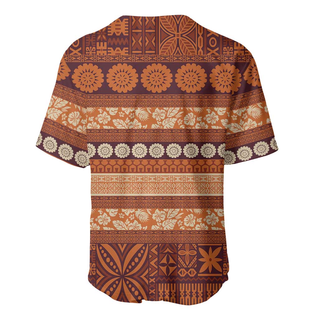 Fiji Marau na Kerisimasi Baseball Jersey Gold Tapa Masi Inspired Christmas - Polynesian Pride