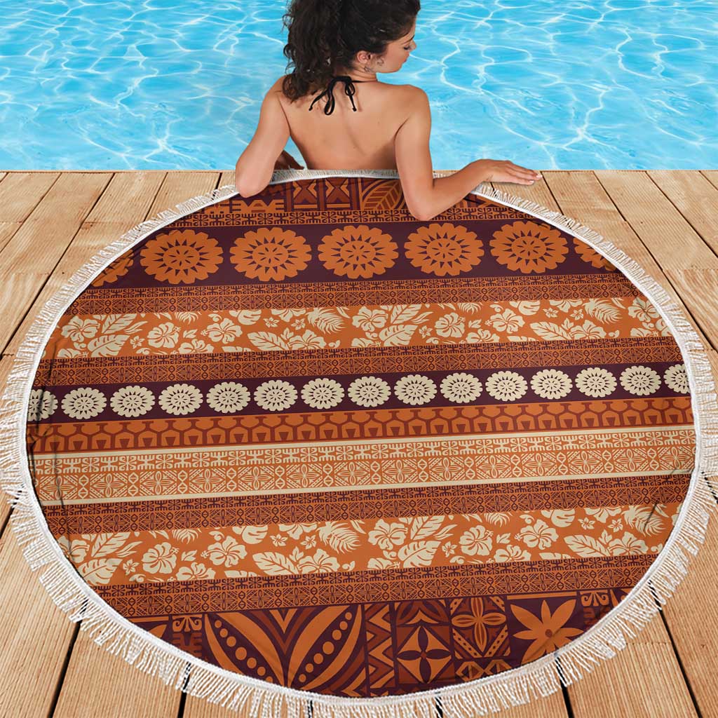 Fiji Marau na Kerisimasi Beach Blanket Gold Tapa Masi Inspired Christmas LT9 - Polynesian Pride