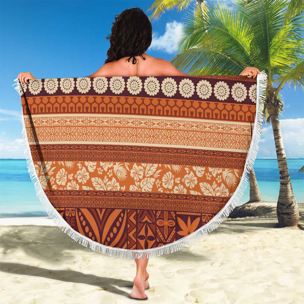 Fiji Marau na Kerisimasi Beach Blanket Gold Tapa Masi Inspired Christmas LT9 - Polynesian Pride