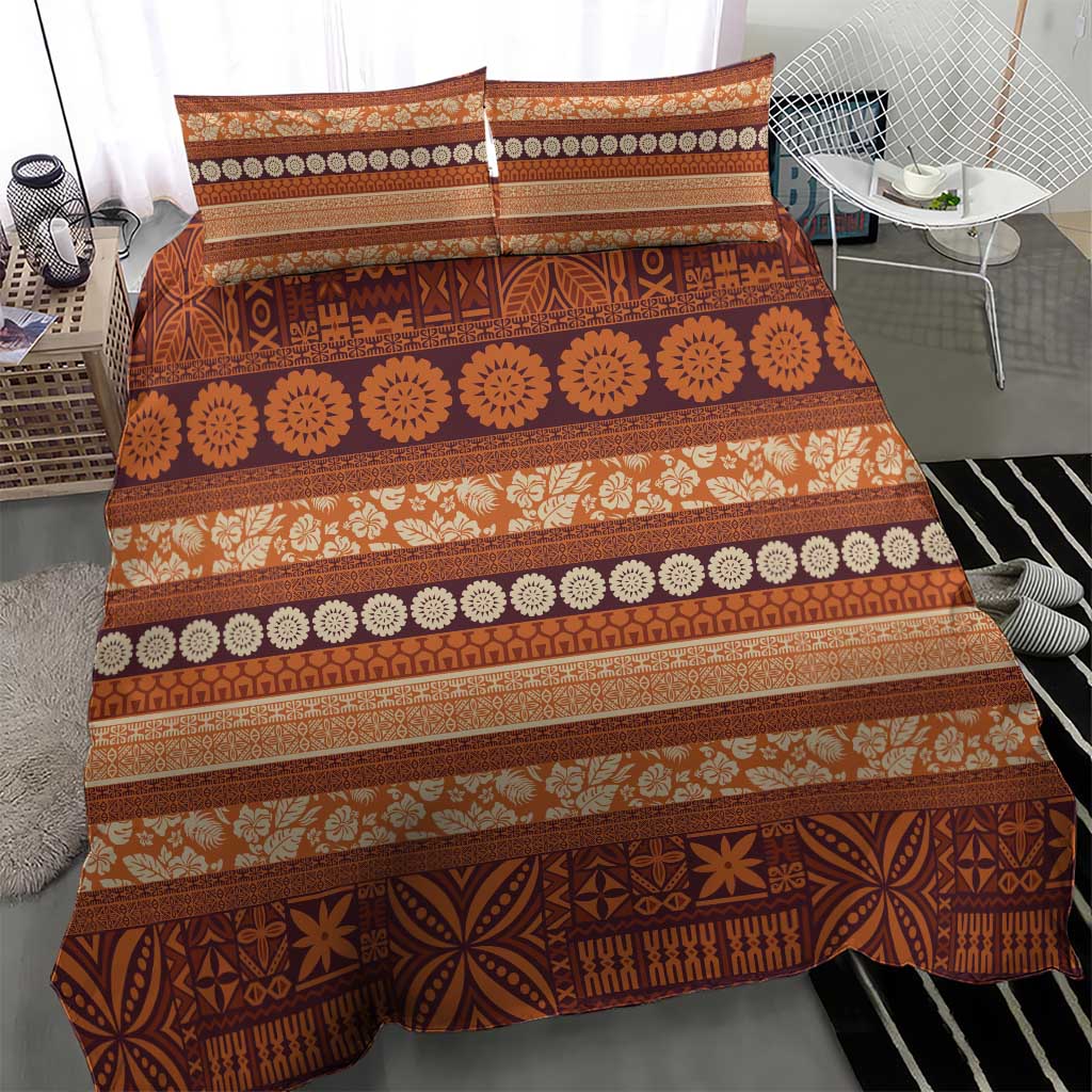Fiji Marau na Kerisimasi Bedding Set Gold Tapa Masi Inspired Christmas - Polynesian Pride