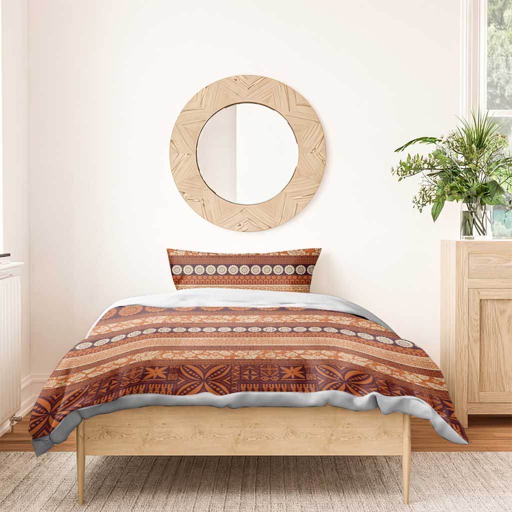 Fiji Marau na Kerisimasi Bedding Set Gold Tapa Masi Inspired Christmas - Polynesian Pride