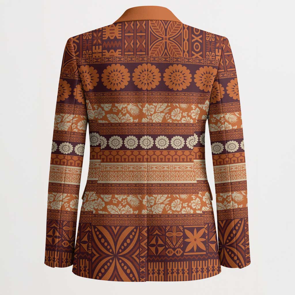 Fiji Marau na Kerisimasi Blazer Gold Tapa Masi Inspired Christmas - Polynesian Pride