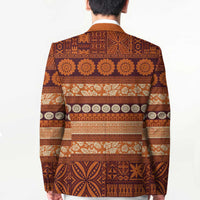 Fiji Marau na Kerisimasi Blazer Gold Tapa Masi Inspired Christmas - Polynesian Pride