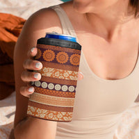 Fiji Marau na Kerisimasi 4 in 1 Can Cooler Tumbler Gold Tapa Masi Inspired Christmas - Polynesian Pride
