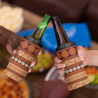 Fiji Marau na Kerisimasi 4 in 1 Can Cooler Tumbler Gold Tapa Masi Inspired Christmas - Polynesian Pride